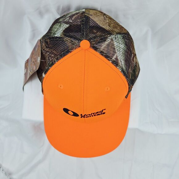 RealTree Camo Bright Orange United Rentals Trucker Hat Cap - Picture 4 of 11